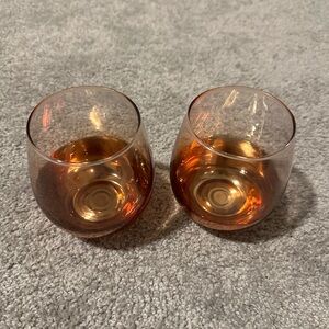 Harry & David Amber Wine Glasses